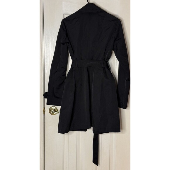 Women’s XS- New York & Co Black Belted Trench Coat Jacket - Picture 2 of 6